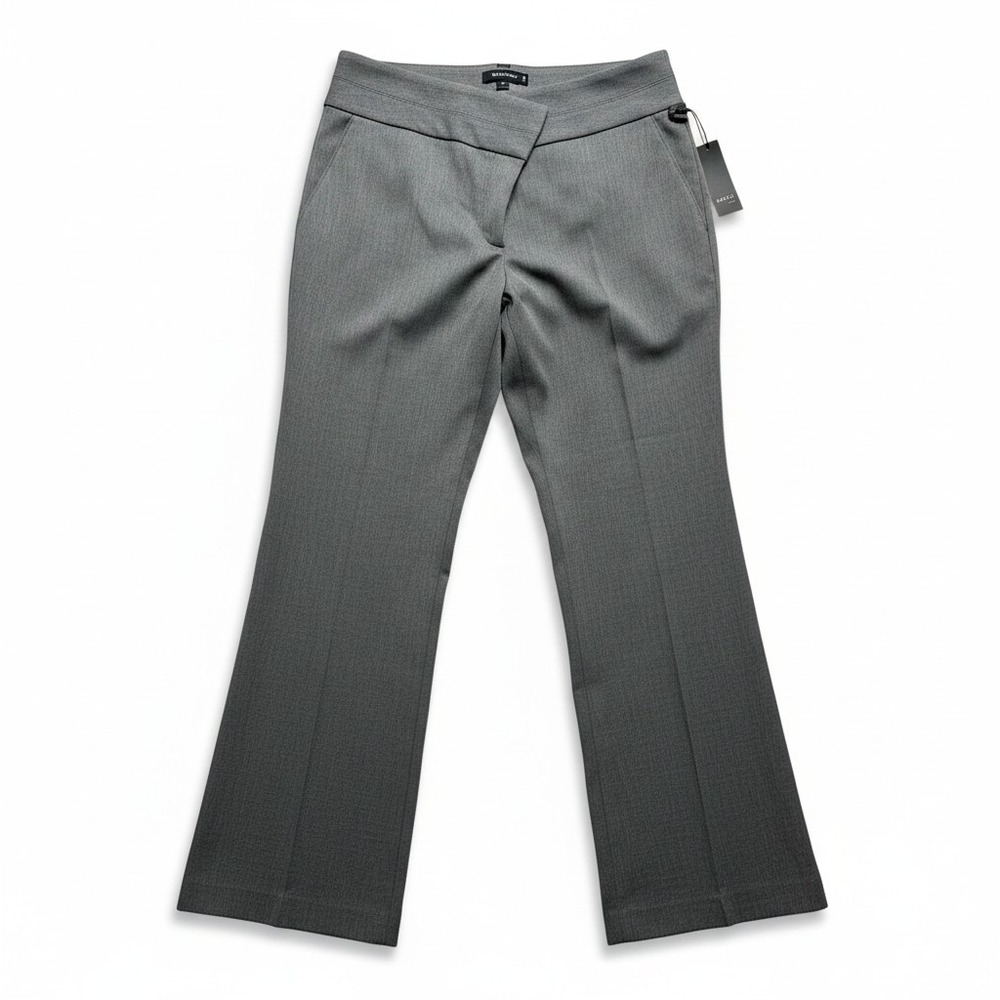 Express 14R Gray Editor Wide Waistband Flare Leg Pants Womens Trousers NWT
